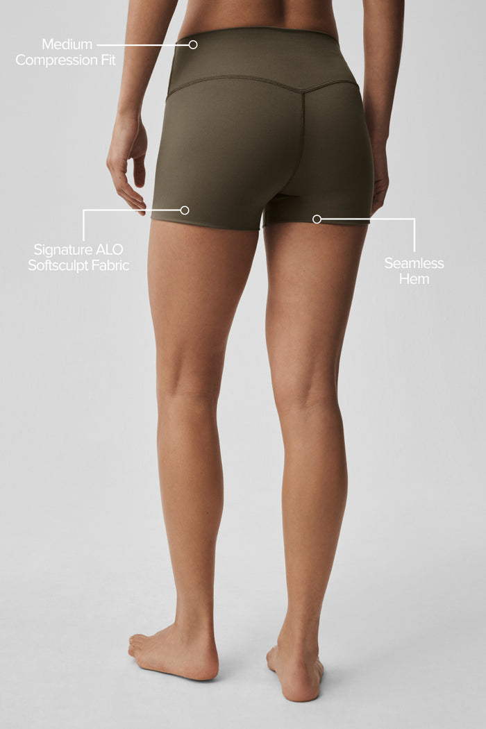 3" ALO Softsculpt High-Waist Precision Short - Olive Tree