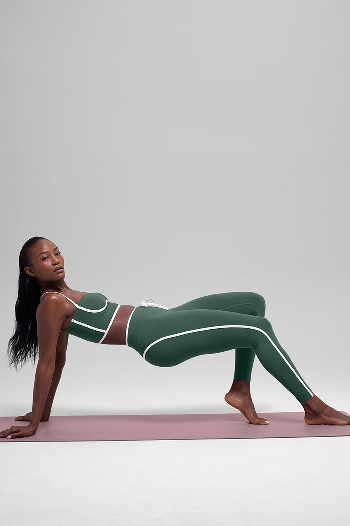 Airbrush High-Waist Race Pace 7/8 Legging - Clover Green/White