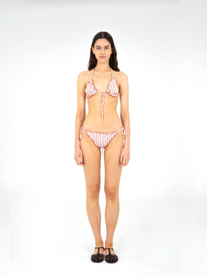 Alchemist Striped Ruched Bikini Bottom