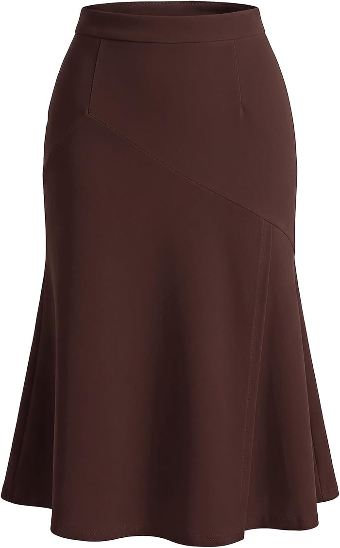 Allegra K Fishtail Skirt for Women Panel Business Causal Fitted Skirts