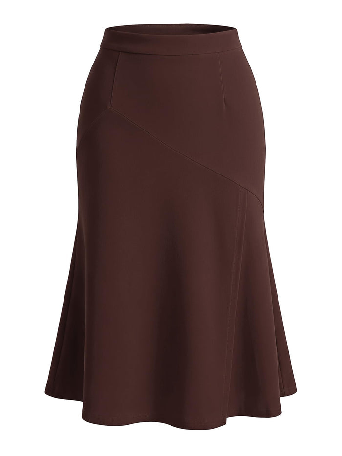 Allegra K Fishtail Skirt for Women Panel Business Causal Fitted Skirts