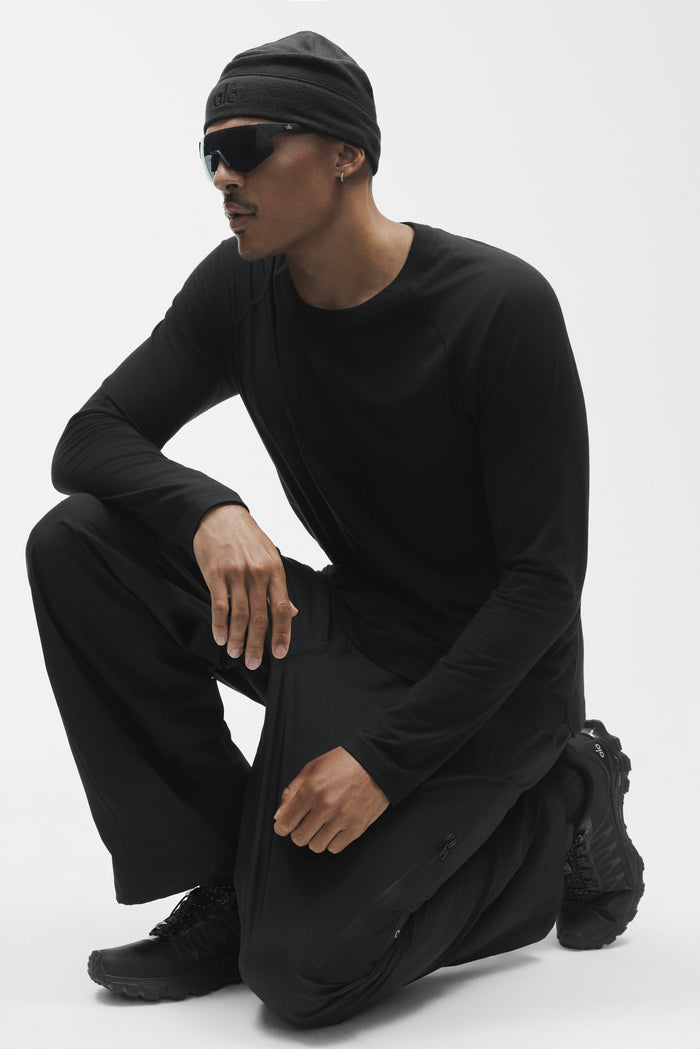 ALO Vapor Crewneck Long Sleeve - Black