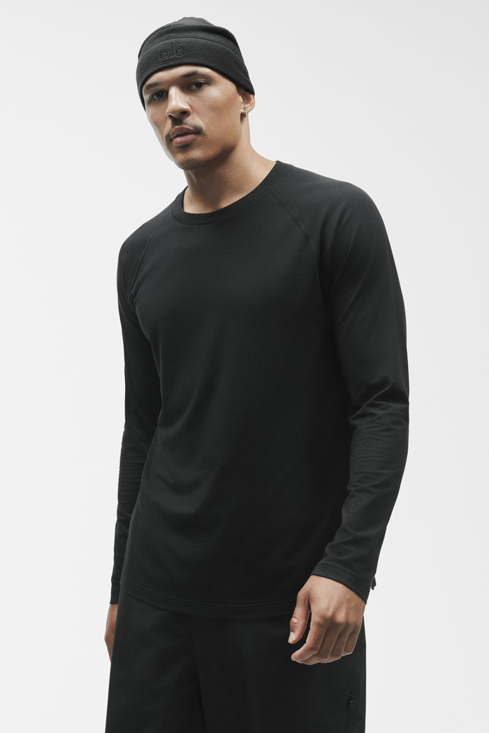 ALO Vapor Crewneck Long Sleeve - Black