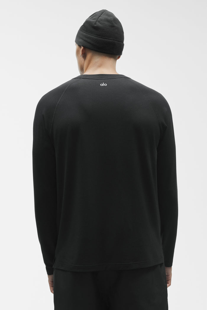 ALO Vapor Crewneck Long Sleeve - Black