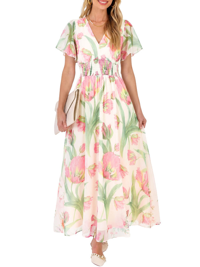 Pink Green Floral / Small