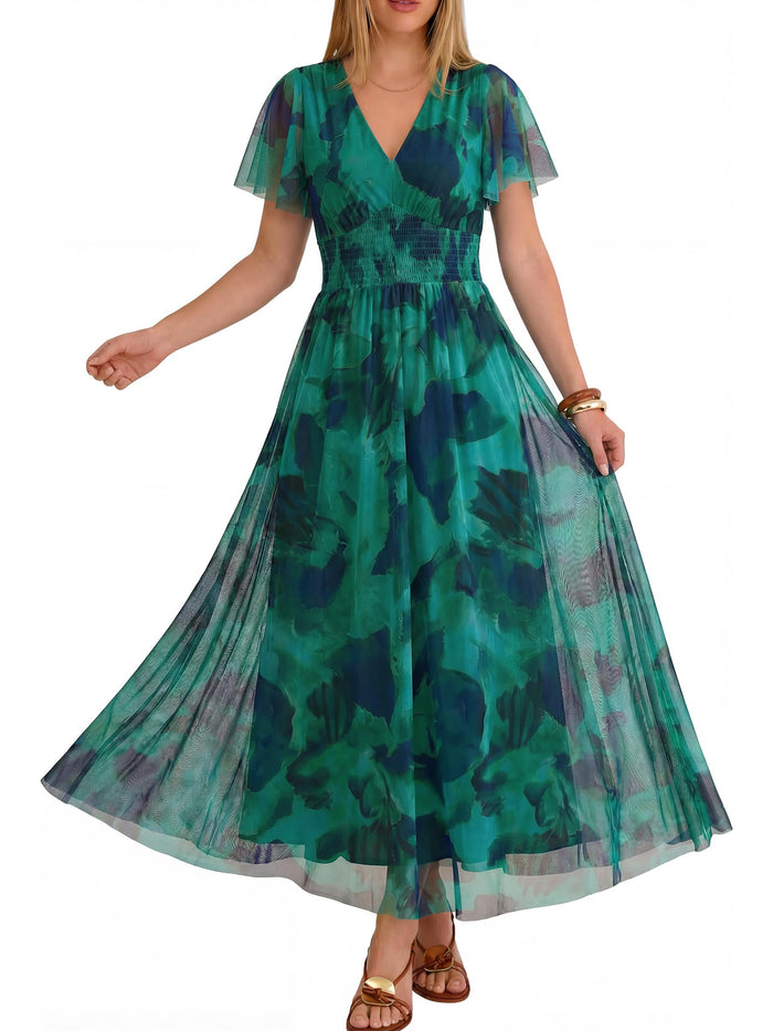 Green Blue Floral / Small