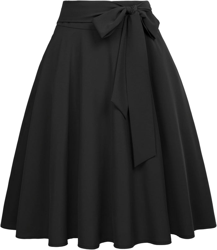 Belle Poque Women High Waisted A Line Skirt with Pockets