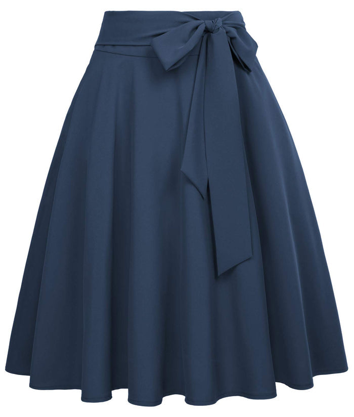 Belle Poque Women High Waisted A Line Skirt with Pockets