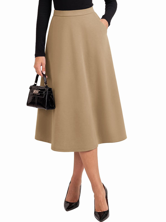 Belle Poque Womens 2026 Fall Winter Vintage High Waisted Midi Skirt