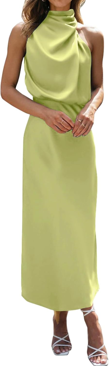 BTFBM Mock Neck Cocktail Dresses for Women Summer