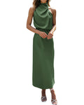 BTFBM Mock Neck Cocktail Dresses for Women Summer