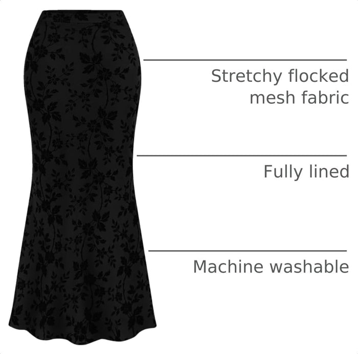 BTFBM Womens Floral Mesh Maxi Skirts