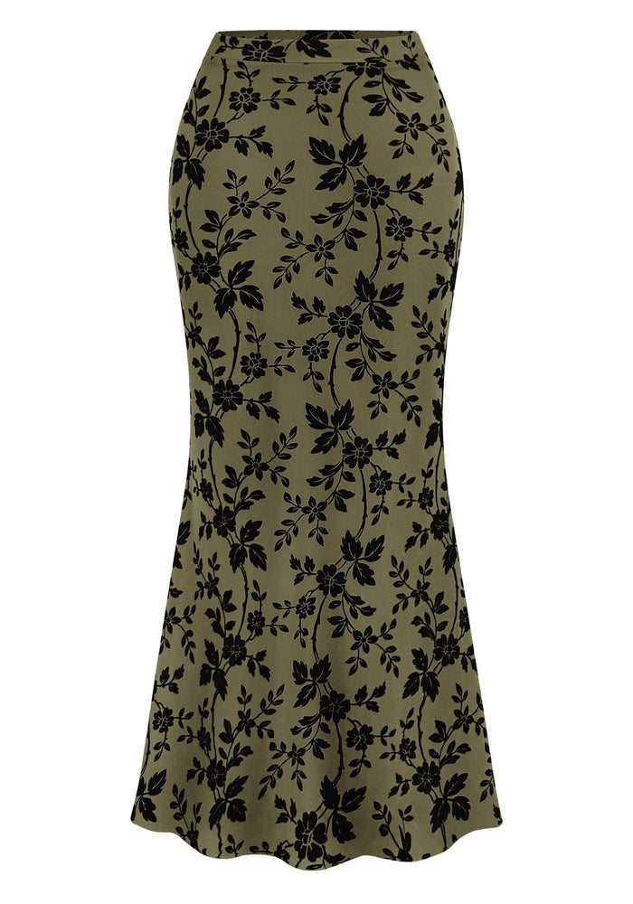 BTFBM Womens Floral Mesh Maxi Skirts