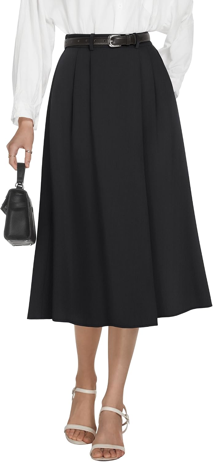 Casly Lamiit A-Line Midi Skirts for Women Business Skirt
