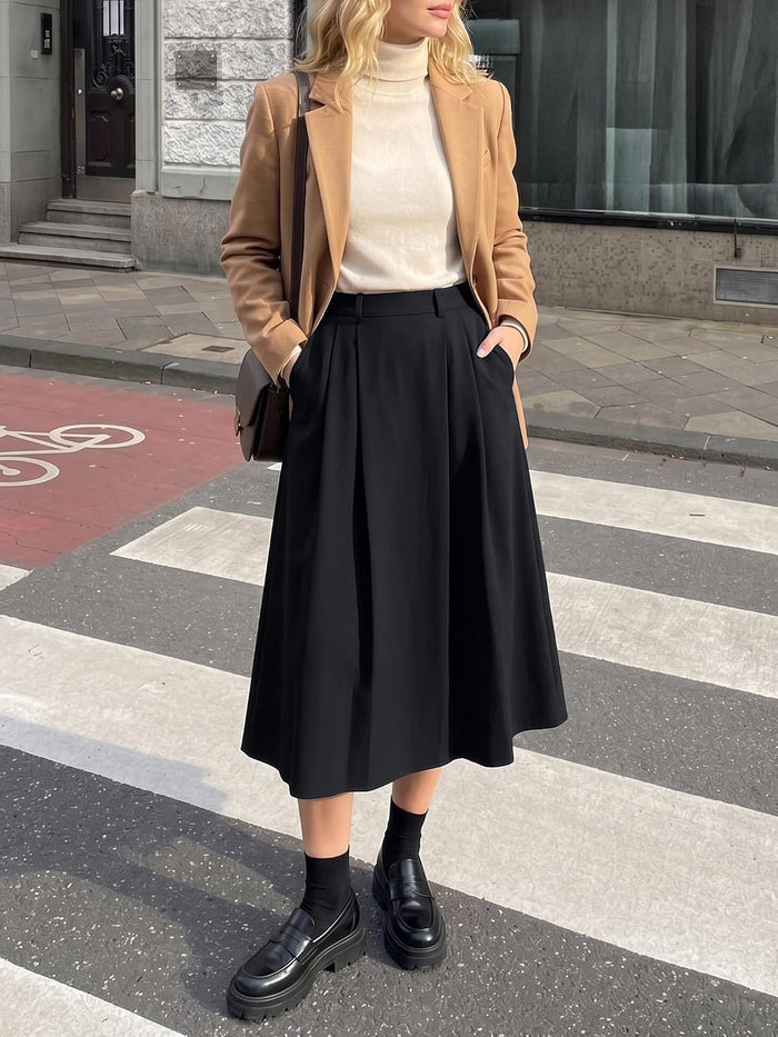 Casly Lamiit A-Line Midi Skirts for Women Business Skirt