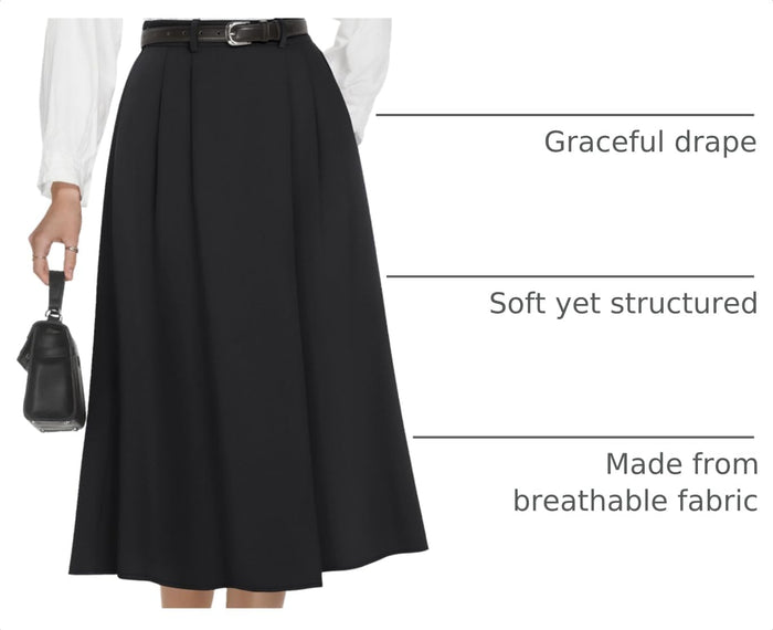 Casly Lamiit A-Line Midi Skirts for Women Business Skirt