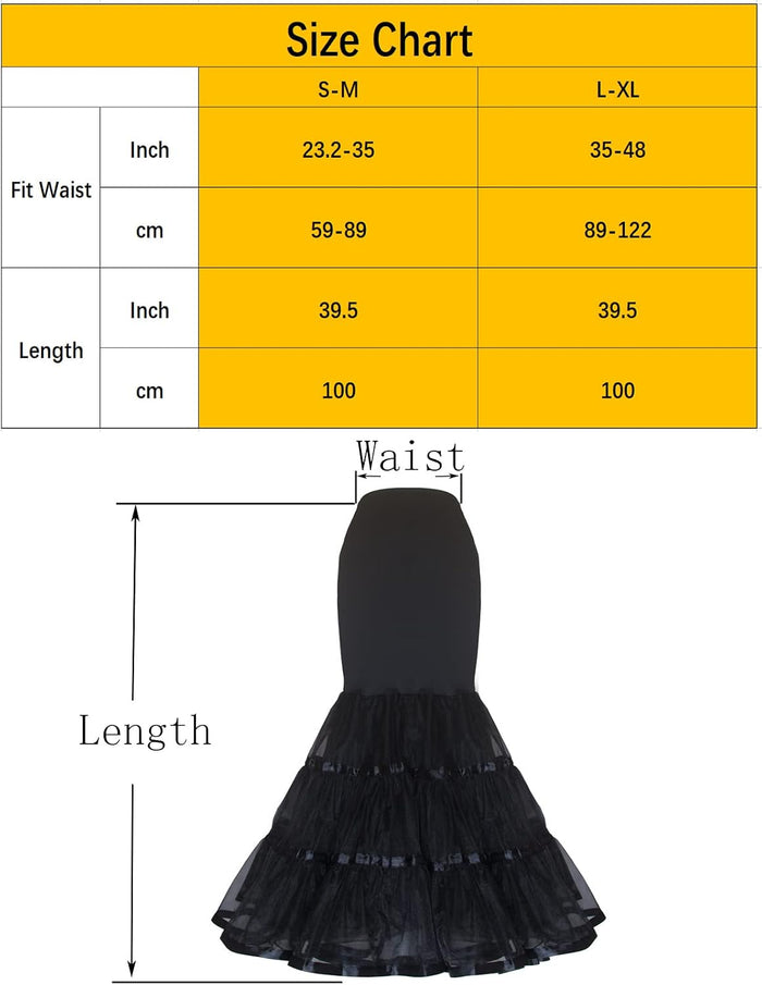 Cheery Love Mermaid Petticoat for Mermaid Wedding Dress Fishtail Underskirt Trumpet Crinoline Slip