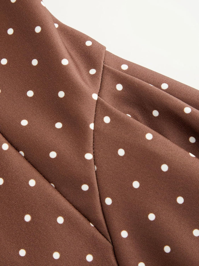 CIDER Womens Polka Dot Going Out Dress Cute Summer Date Night Square Neck Sleeveless Mini Dress
