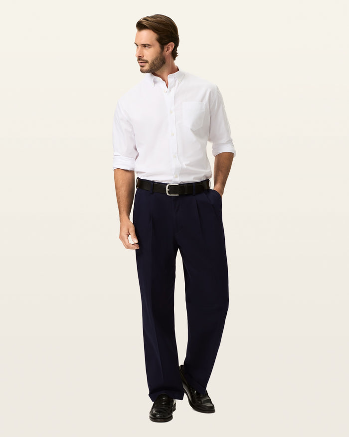 Comfort Khakis, Pleated, Relaxed Fit
