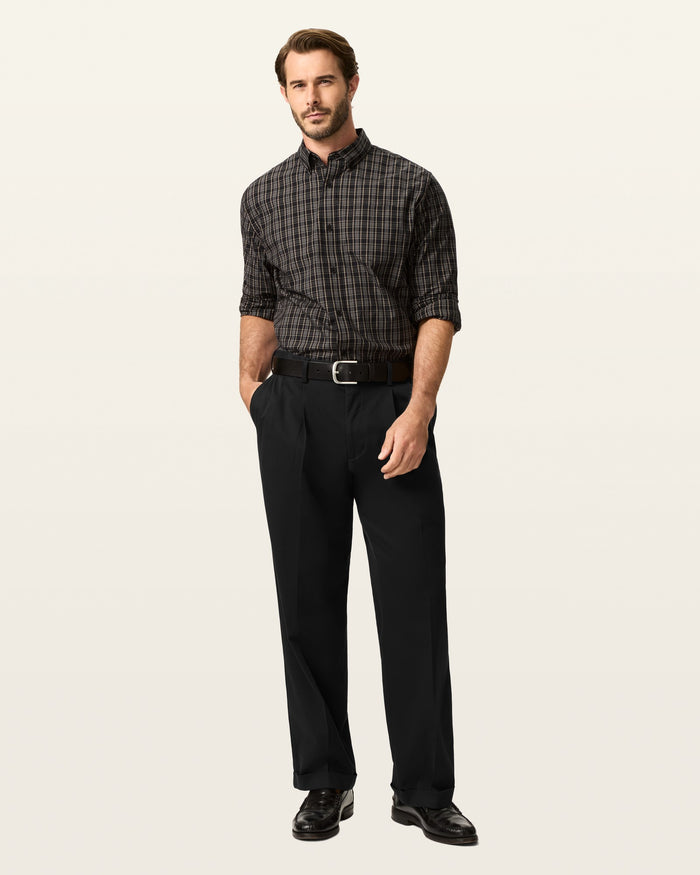 Comfort Khakis, Pleated, Relaxed Fit