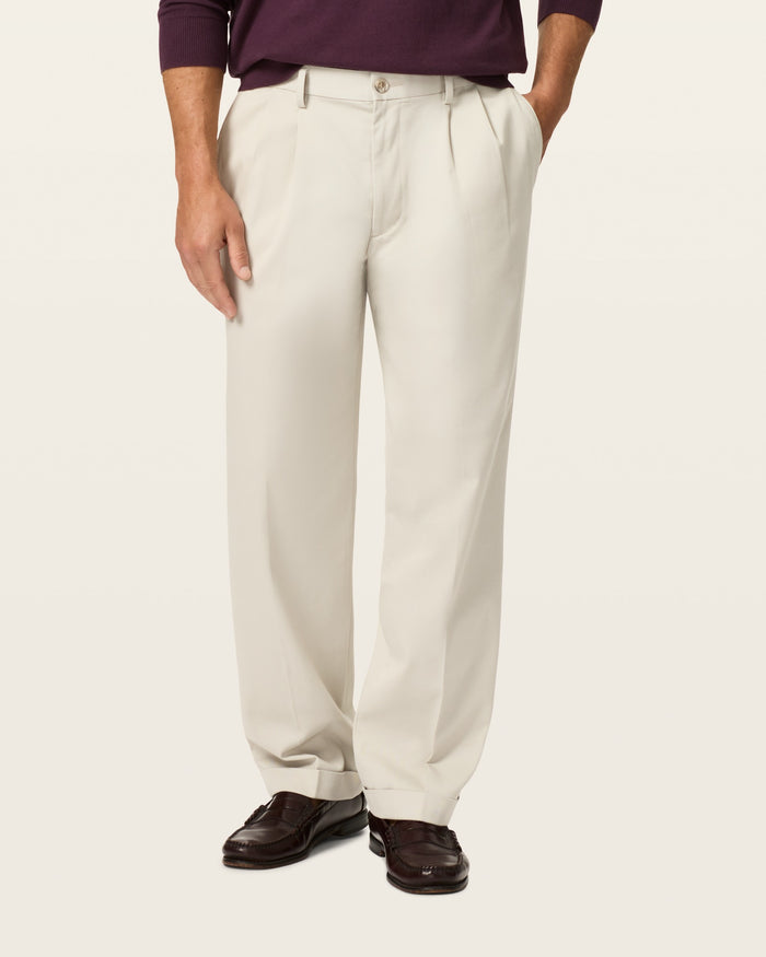 Comfort Khakis, Pleated, Relaxed Fit