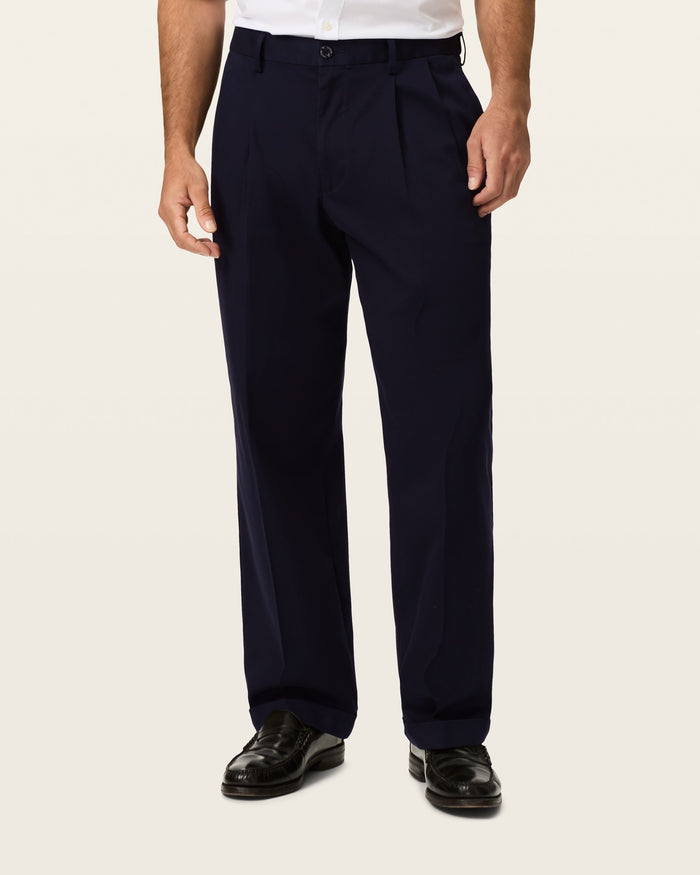 Comfort Khakis, Pleated, Relaxed Fit