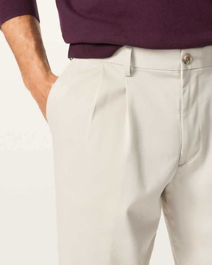 Comfort Khakis, Pleated, Relaxed Fit