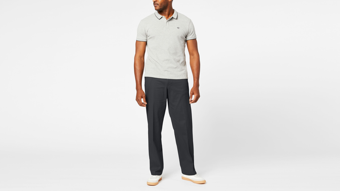 Front view of model wearing Steelhead Comfort Khakis, Relaxed Fit.