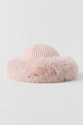 Courchevel Cashmere Faux Fur Beanie - Frosted Pink