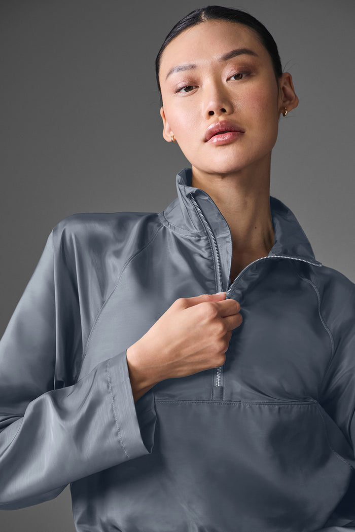 Cropped Afterglow Pullover - Steel Grey