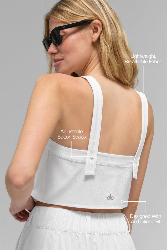 Cropped Dreamscape Tank - White