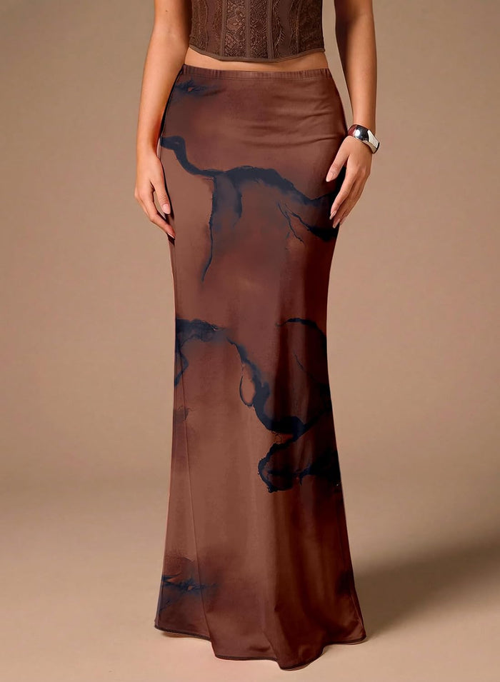 Dokotoo Womens Elastic High Waist Mesh Bodycon Mermaid Long Maxi Skirts