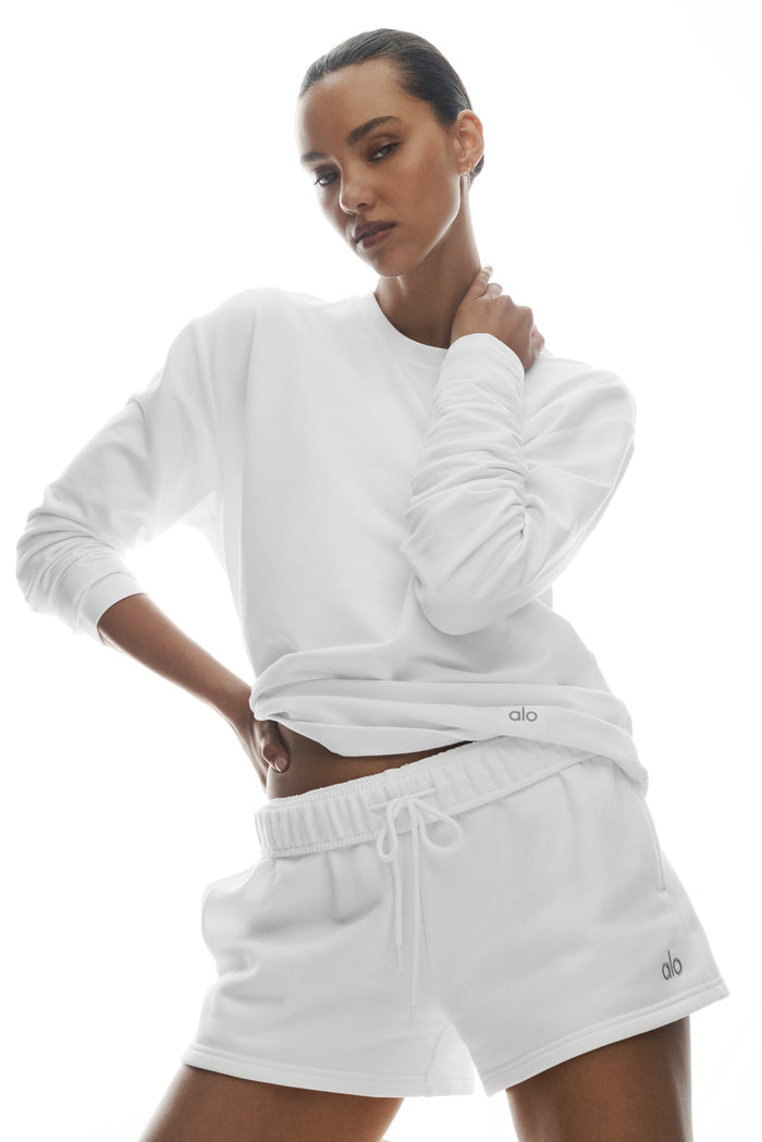 Double Take Long Sleeve Crew - White