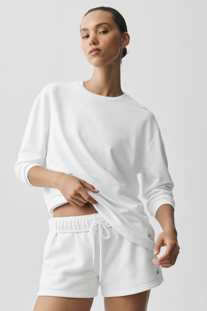 Double Take Long Sleeve Crew - White
