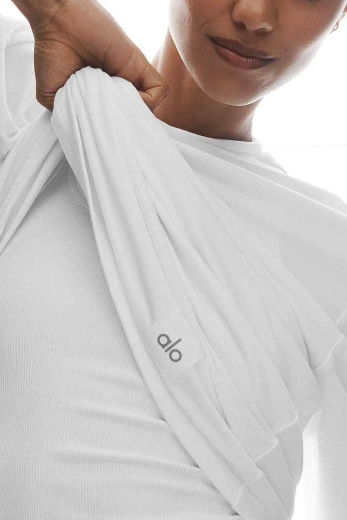 Double Take Long Sleeve Crew - White