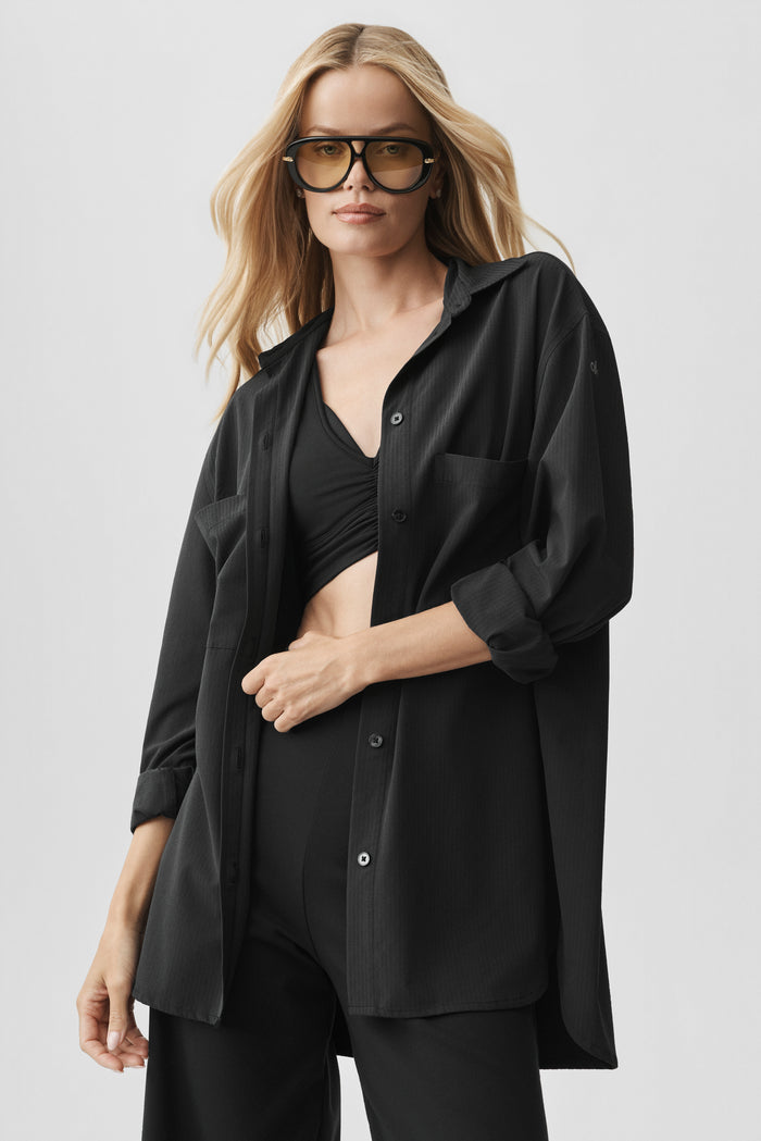 Dreamscape Button Down Long Sleeve - Black
