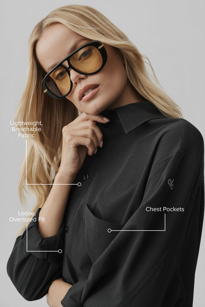 Dreamscape Button Down Long Sleeve - Black