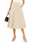 Dressystar Women's Midi Skirt with Pockets A Line Skirts for Business Work