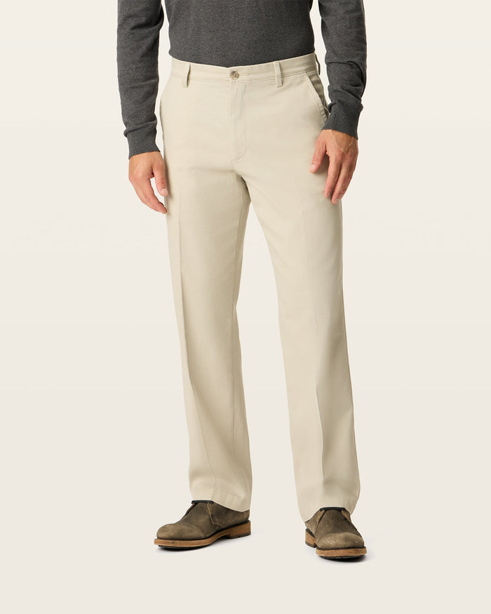 Front view of model wearing Cloud Easy Khakis, Classic Fit.