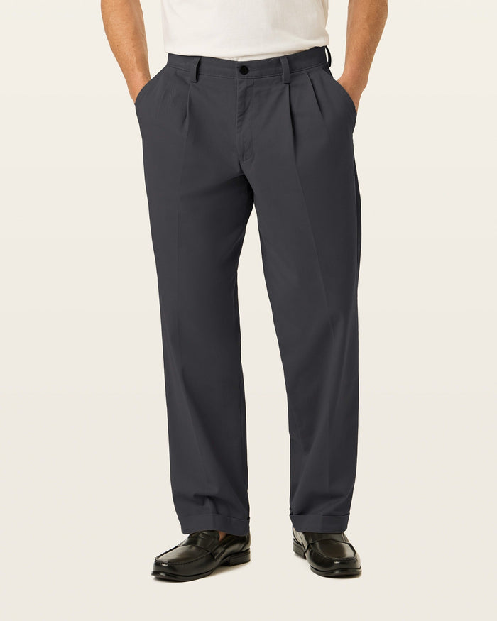 Easy Khakis, Pleated, Relaxed Fit