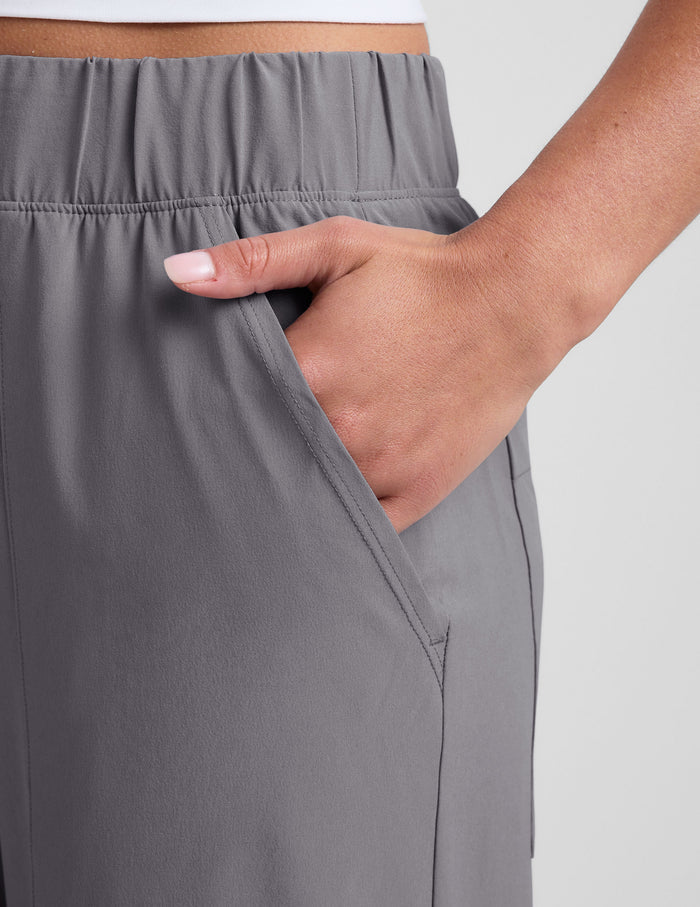 grey wide leg pants with pockets.