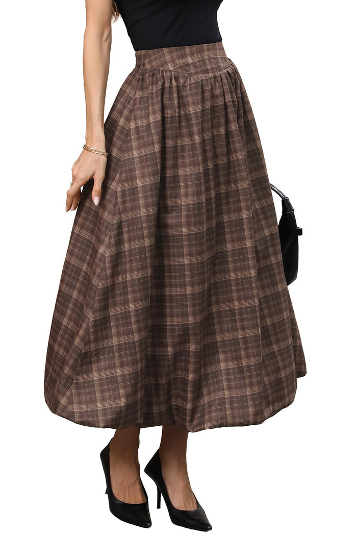 Brown Plaid Print / X-Small