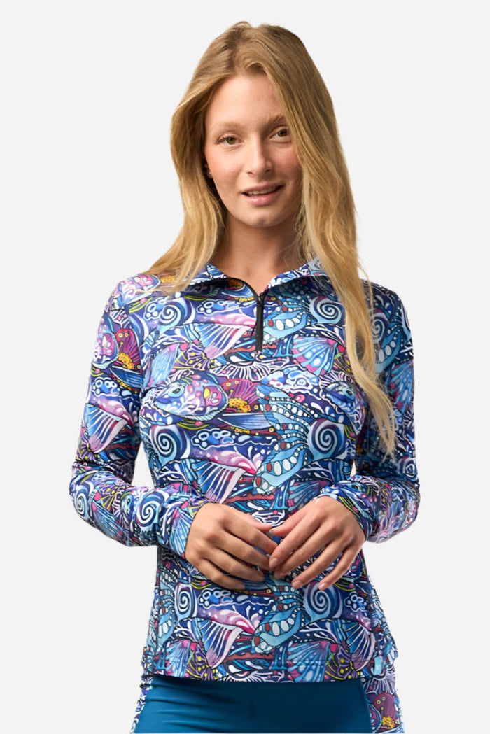 Enchanted Grayling 1/4 Zip Sunshirt - FisheWear