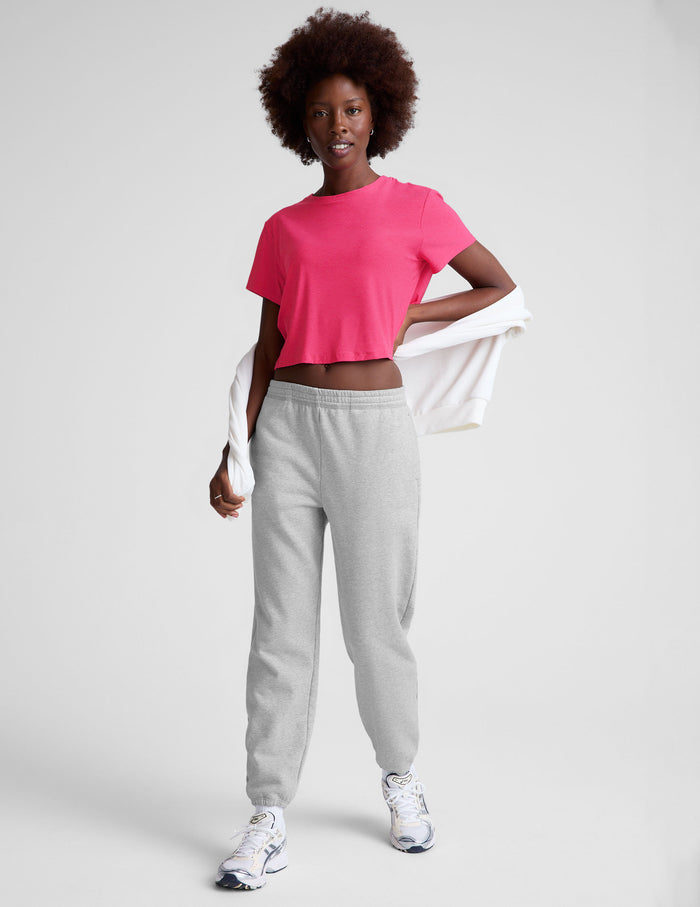 pink cropped tee