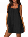 FOMELY Womens Square Neck Cotton Sundress Casual Summer Mini Dress 2026
