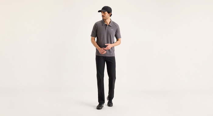Front view of model wearing Beautiful Black Go Airweave 5-Pocket, Straight Fit.