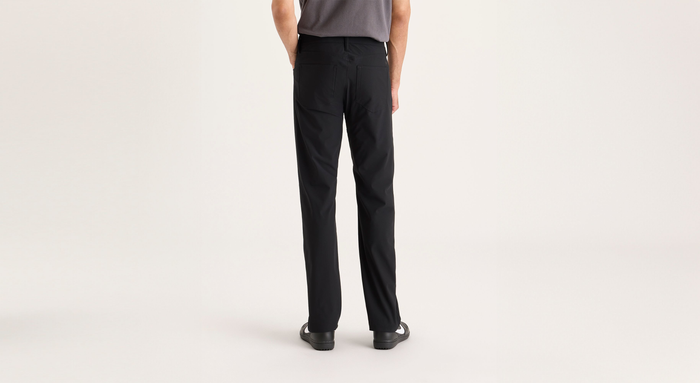 Back view of model wearing Beautiful Black Go Airweave 5-Pocket, Straight Fit.