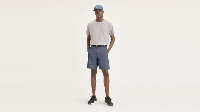 Front view of model wearing Ombre Blue Go Airweave Short.