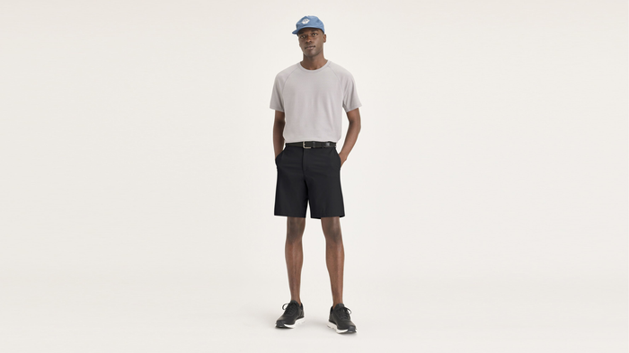 Front view of model wearing Beautiful Black Go Airweave Short.