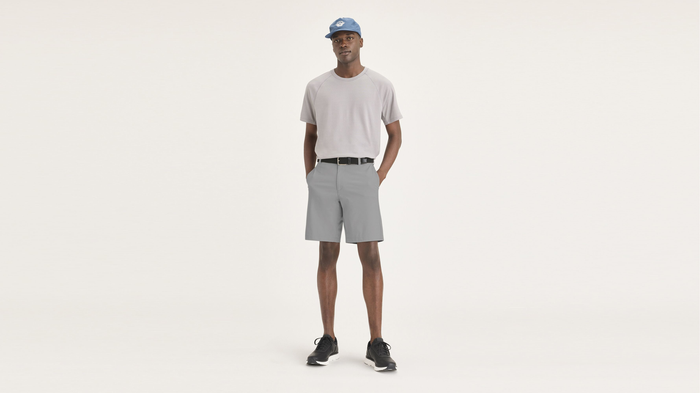 View of model wearing Sharkskin Go Airweave Short.